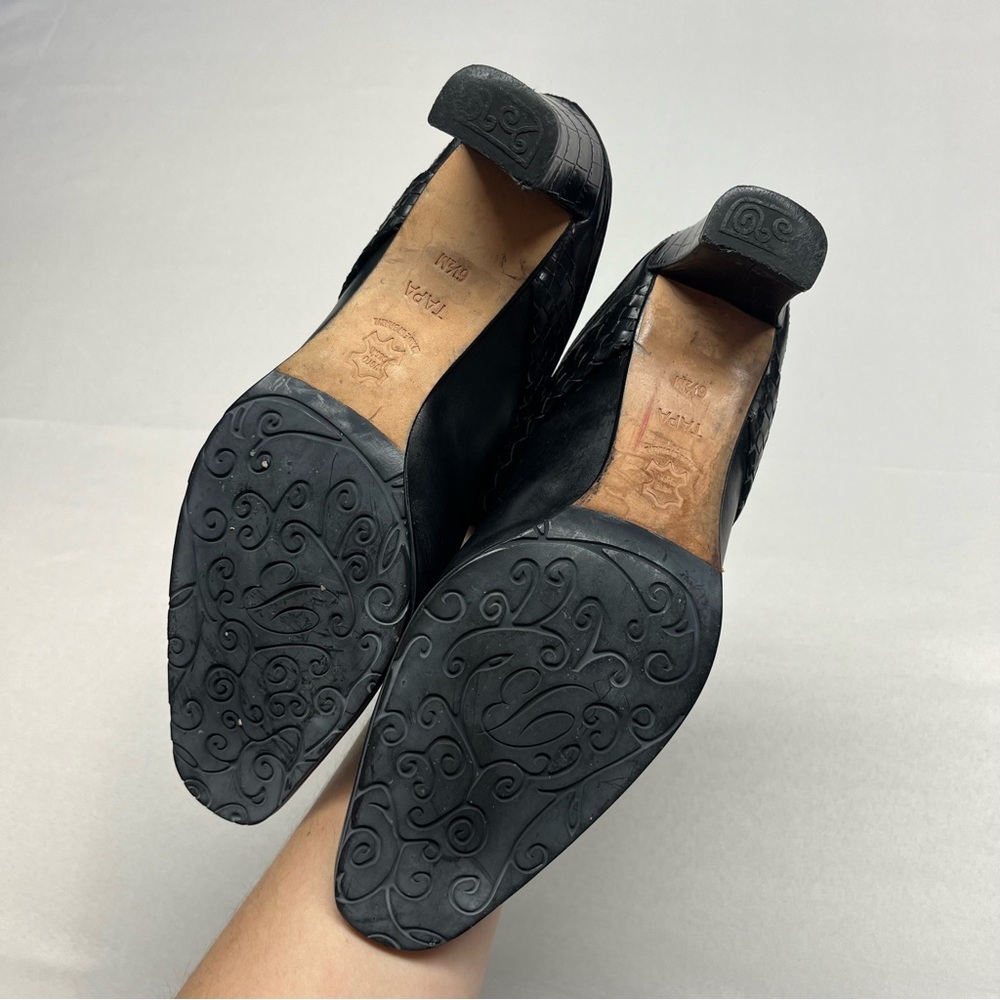 Brighton Western Black Leather Heeled Mules Sz 6.5 - Picture 8 of 9